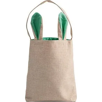 Lněná taška 29x34 cm zelené uši sublimace termotransfer