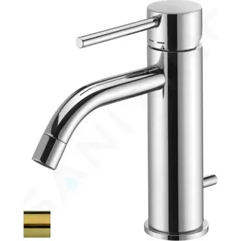 Vodovodní baterie Paffoni Light Umyvadlová baterie s výpustí, kartáčovaná zlatá, LIG075HGSP