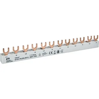 Propojovací lišta ETI IZ10/L1NL2NL3N/12 3p+N (L1,N-L2,N-L3,N) 002921268