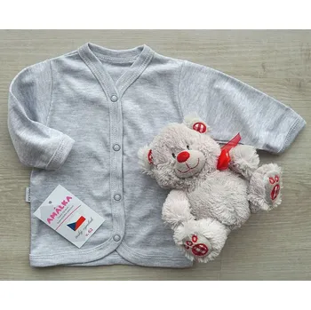 Kojenecká bunda AMÁLKA Bavlněný, kojenecký kabátek, šedý melír Velikost: 52