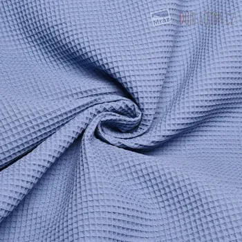 Bavlna s vaflovou vazbou modrá