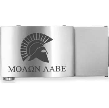 Opasek Kore Essentials® Kovová spona k opaskům Custom Laser Kore®, Barva: Stříbrná, Varianta: X4 - Molon Labe