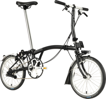Skládací kolo Brompton C Line jednobarevné, Black typ řídítek S