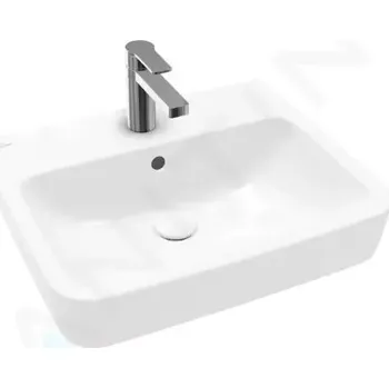 Umyvadlo Villeroy & Boch O.novo Umyvadlo na desku, 55x46 cm, s přepadem, otvor pro baterii, AntiBac, CeramicPlus, alpská bílá, 4A41MGT2