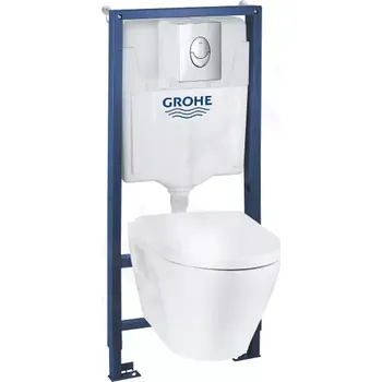WC sada Grohe Solido Set předstěnové instalace, klozetu Serel a sedátka softclose, tlačítka Start, chrom/bílá, 39583000