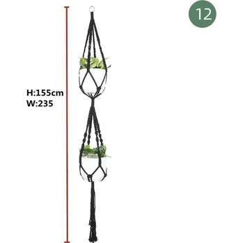 Závěsný ručně pletený obal na květináč | Závěsné macrame - 12