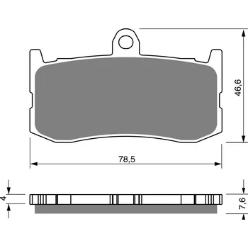 Brzdová destička Brzdové destičky GOLDFREN 296 GP6