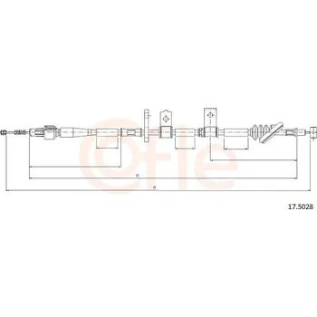 Auto-moto Tažné lanko, parkovací brzda COFLE 17.5028