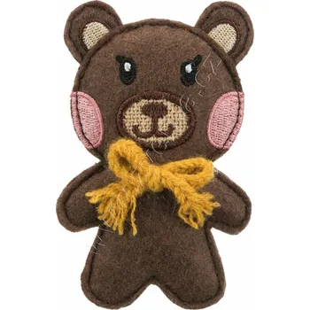 Hračka pro kočku BEAR - medvěd, šustící hračka pro kočky s katnipem, 10cm, plsť