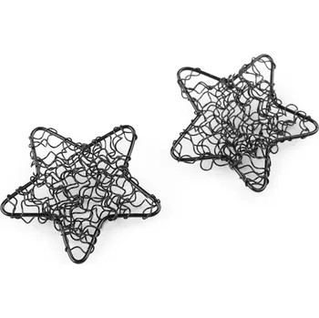 Vánoční dekorace Hvězda z drátu Ø50 mm - černá (2 ks)