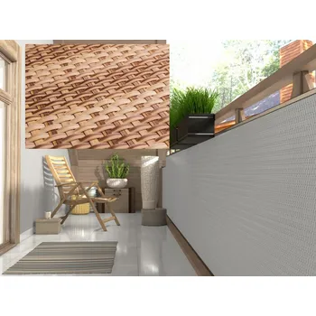 Krycí plachta Balkonová ratanová zástěna MALMO, béžová/hnědá, výška 100 cm šířka různé rozměry 1300 g/m2 MyBestHome Rozměr: 100x100 cm