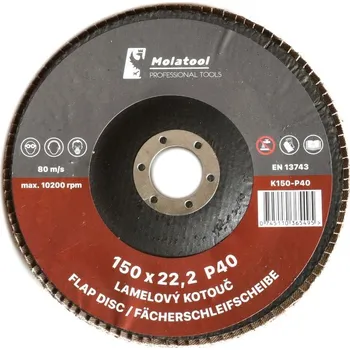Brusný kotouč Lamelový brusný kotouč Molatool Korund 150 mm P40