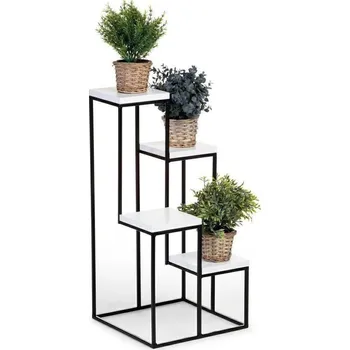 Stojan na květiny HowHomely Kaskada DD0180 černý/bílý