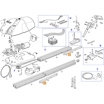 Pohon brány Nice PMD0304.4610 spojovací profil pro SPIDER