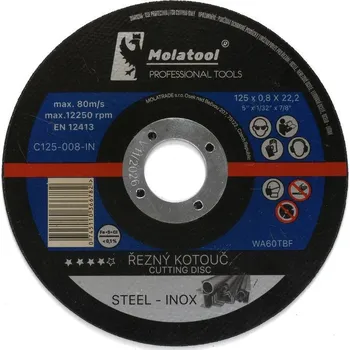Řezný kotouč Řezný kotouč Molatool Profi 125 x 0,8 x 22,2 mm