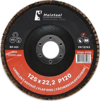 Brusný kotouč Lamelový brusný kotouč Molatool Keramický 125 mm P120