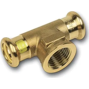 rozdělovač topení Sanha PRESS GAS 11130G T-kus 18x1/2"x18mm, přechodový, s konci na vnitřní lisování a s vnitřním závitem na vývodu, plyn, měď