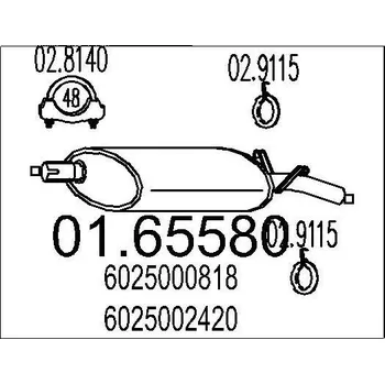 Tlumič výfuku Zadní tlumič výfuku MTS 01.65580