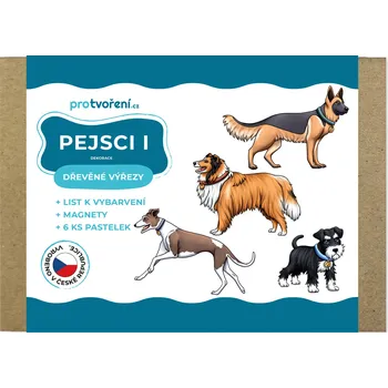 Dřevěná hračka Dřevěné výřezy, sada k dotvoření, pejsci 1