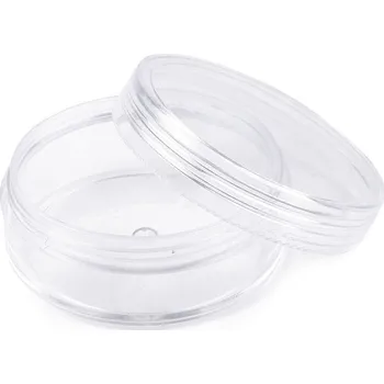 Plastová dóza 5x2 cm šroubovací - transparent (6 ks)