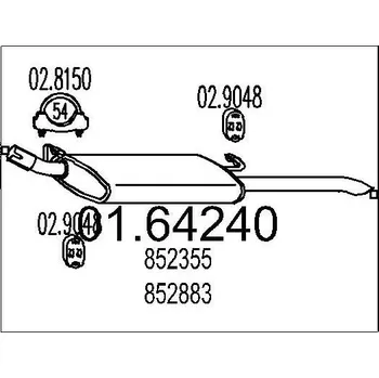 Tlumič výfuku Zadní tlumič výfuku MTS 01.64240