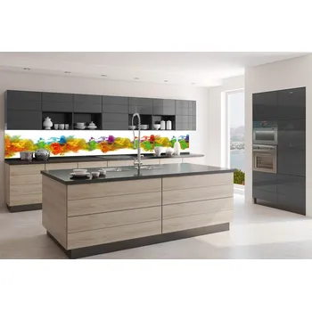 Fototapeta DIMEX | Fototapeta do kuchyně Barevný inkoust ve vodě KI-350-286 | 350 x 60 cm | vícebarevná, bílá + Samolepicí fototapeta za kuchyňskou linku DIMEX Barevný inkoust ve vodě v šíři 350 cm