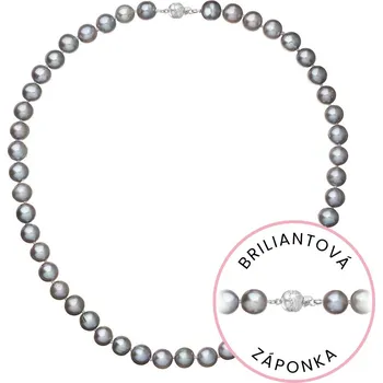 Náušnice Perlový náhrdelník z říčních perel se zapínáním z bílého 14 karátového zlata 822028.3/9266B grey