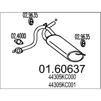 Tlumič výfuku Zadní tlumič výfuku MTS 01.60637