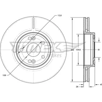 Brzdový kotouč Brzdový kotouč TOMEX Brakes TX 72-12