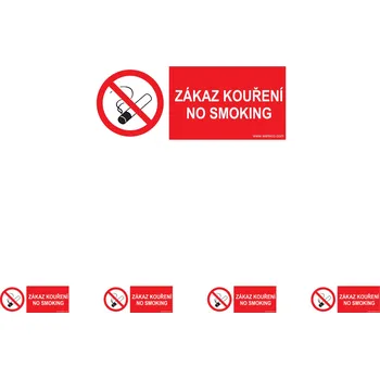 Značení Walteco Zákaz kouření, No smoking 210x80mm, samolepka Množství: 5 ks