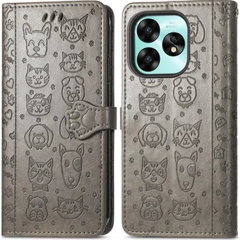 Pouzdro na tablet VSECHNONAMOBIL 75025 ART ANIMALS Peněženkový obal pro Umidigi G5 / G5A šedý