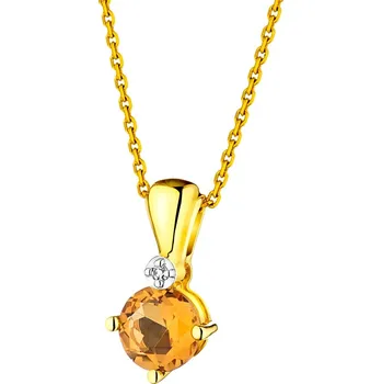 Přívěsek Přívěsek ze žlutého zlata s diamantem a citrínem - ryzost 585 - 109.374