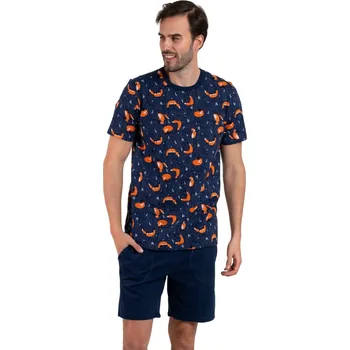 Pánské pyžamo Pánské pyžamo ITALIAN FASHION WITALIS krátká print/tmavě modrá XXL 0