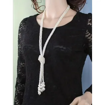 Souprava šperků Dlouhý perlový náhrdelník (Řetízek s přívěskem )