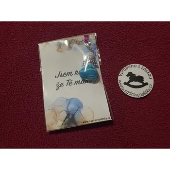 HandMade by VeJa Dárková karta - Jsem rád, že Tě mám s přívěškem