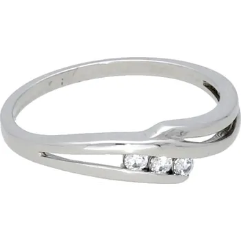Prsten Goldstore Jemný stříbrný prstýnek bílé zirkonky Velikost: 56