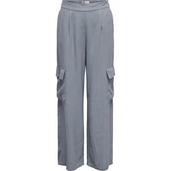 Dámské kalhoty ŠIROKÉ LNĚNÉ KALHOTY ŠEDÉ JdY