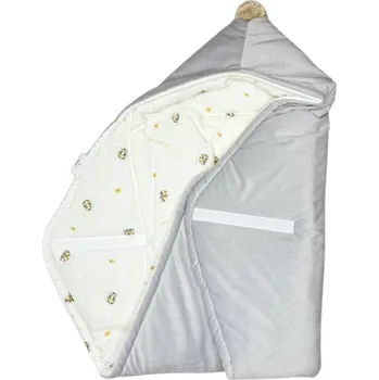 Fusak Mimilove Zavinovačka / fusak do autosedačky Čmeláčci / světle šedý velvet