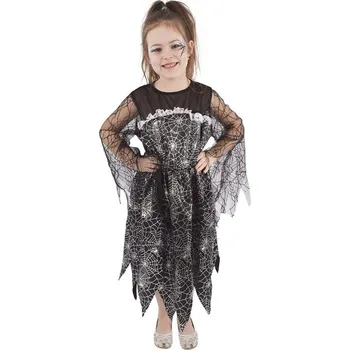 Rappa dětský kostým čarodějnice s pavučinou černý, S