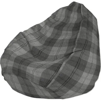 Sedací pytel Sedací vak s volbou látky - 3 velikosti, šedo-grafitová kostka, Ø80 x 115 cm, Edinburgh