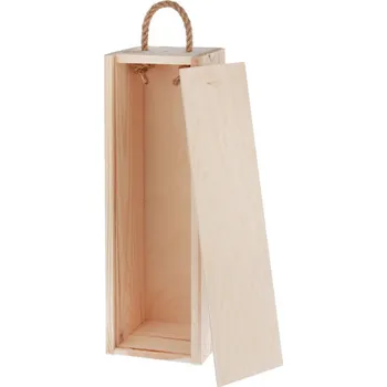 Dřevotéka - Dřevěná krabička na víno s úchytkou Dřevěná krabička na víno s úchytkou