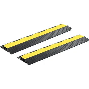 Dopravní značka vidaXL Kabelové ochranné mosty 2 ks 2 kanálky gumové 101,5 cm [3057526]