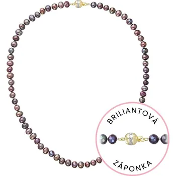 Náušnice Perlový náhrdelník z říčních perel se zapínáním ze 14 karátového zlata 922001.3/9266A dk.peacock