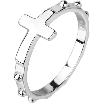 Prsten Bealio Stříbrný modlitební prsten DESÁTEK růženec 67 mm