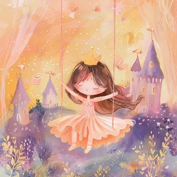 Panel z nepromokavého polyesteru 49x49 fialová princezna