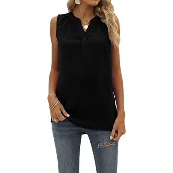 Dámská halenka Dámská letní halenka bez rukávů - více variant Černá M