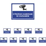 Walteco Střeženo kamerami se záznamem (modrá), 210x148mm, formát A5, samolepka Množství: 10 ks