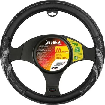 Potah volantu SUZUKA PREMIUM šedý, 37-39 cm NEW 6/2020