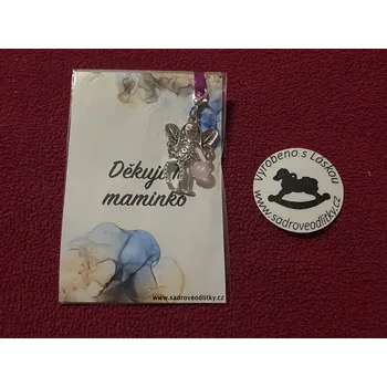 HandMade by VeJa Dárková karta - Děkuji Ti maminko s přívěškem