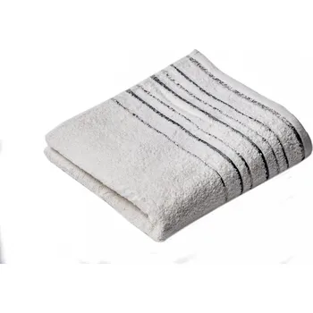 Froté osuška ZARA, bílá s proužkovanou bordurou, 70x140cm